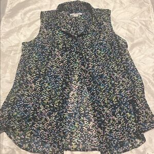 Liz Claiborne Black Multicolor Blouse